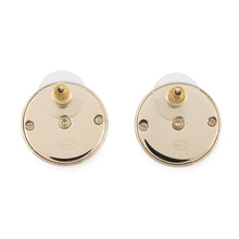 将图像加载到图库查看器中，CHANEL CC Logo Dome Earrings BlackABG001 Leather Gold Plated
