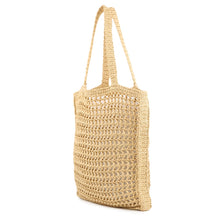 Load image into Gallery viewer, PRADA Logo Crochet Tote Bag Natural2VG105 Raffia
