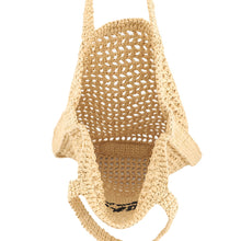 Load image into Gallery viewer, PRADA Logo Crochet Tote Bag Natural2VG105 Raffia
