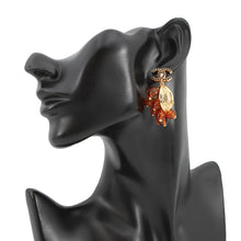 将图像加载到图库查看器中，CHANEL Medieval Grape Motif Earrings BrownABF870 Metal Rhinestone

