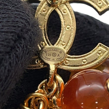 将图像加载到图库查看器中，CHANEL Medieval Grape Motif Earrings BrownABF870 Metal Rhinestone
