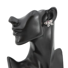 将图像加载到图库查看器中，CHANEL Medieval Butterfly Earrings Silver Metal Rhinestone
