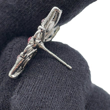 将图像加载到图库查看器中，CHANEL Medieval Butterfly Earrings Silver Metal Rhinestone
