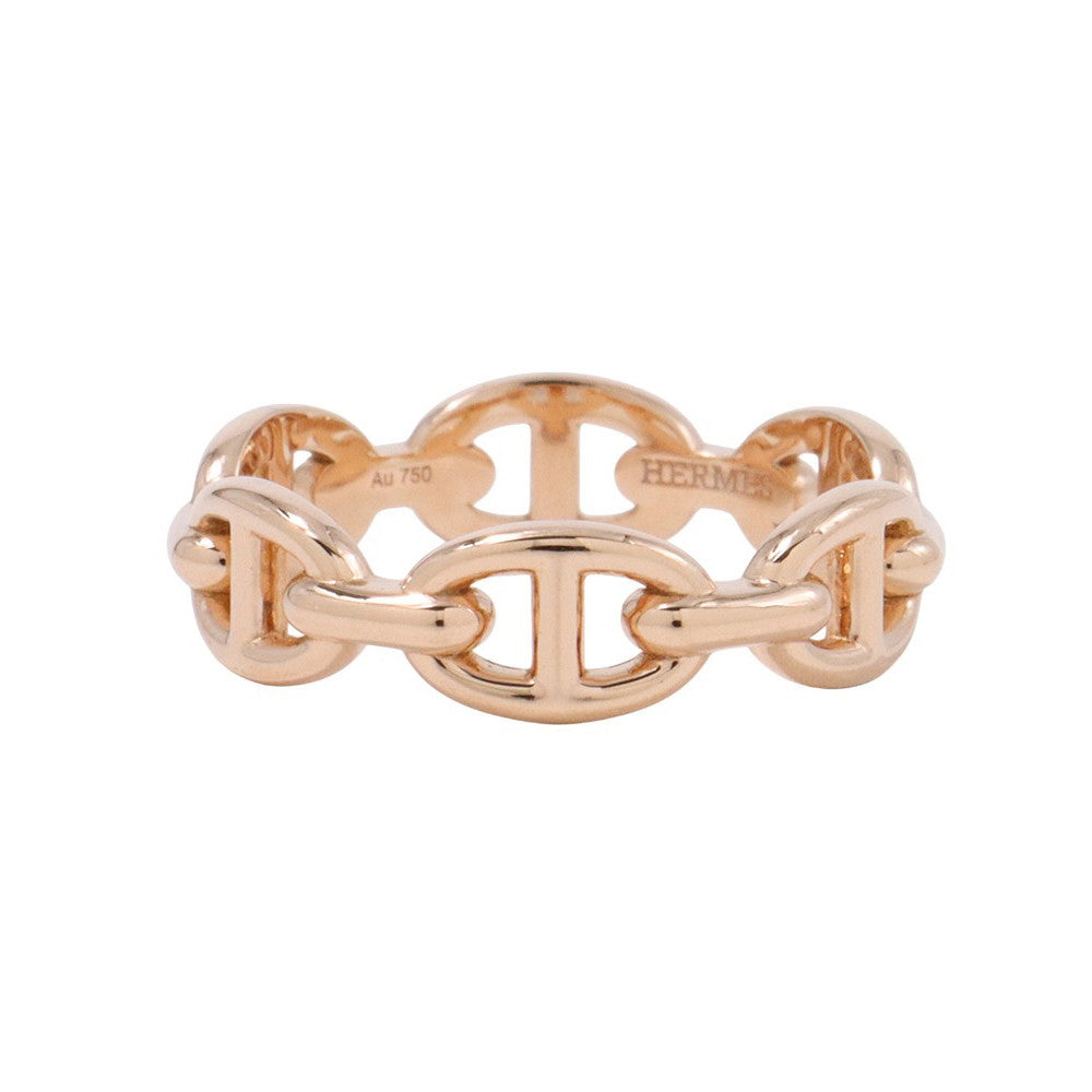 HERMES Chaine d'Ancre Anchene Ring Size PM/55/#15 18K Pink Gold