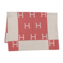 Load image into Gallery viewer, HERMES Plaid Avalon Blanket Rose・Errell/White Wool 90% Cashmere10%
