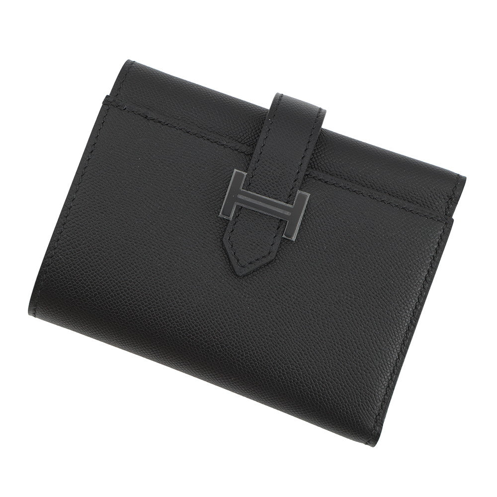 HERMES Bearn combine Black Veau Madame