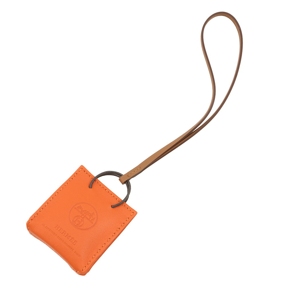 HERMES Sac Orange Feu/Gold Lambskin