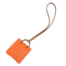 将图像加载到图库查看器中，HERMES Sac Orange Feu/Gold Lambskin
