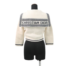 Load image into Gallery viewer, Dior Sailor knit cardigan Size 34 Ivory154G02AM305 Linen70% Cashmere30%
