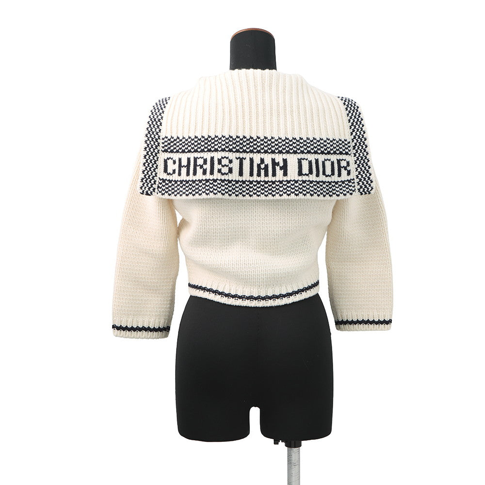 dior セーラー　ニット　34 Dior Sailor knit cardigan Size 34 Ivory154G02AM305 Linen70
