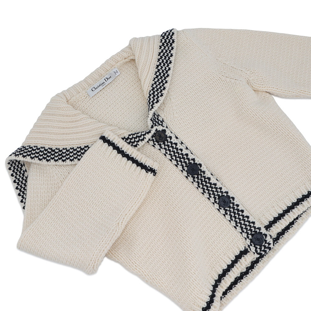 dior セーラー　ニット　34 Dior Sailor knit cardigan Size 34 Ivory154G02AM305 Linen70