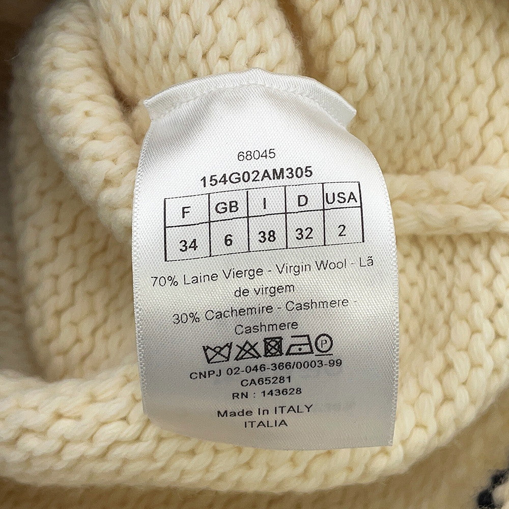 dior セーラー　ニット　34 Dior Sailor knit cardigan Size 34 Ivory154G02AM305 Linen70