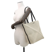 Load image into Gallery viewer, LOEWE Puzzle Fold Tote Beige/BrownA779G50X34 Raffia Calf Leather Size Medium
