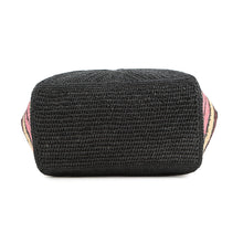 Load image into Gallery viewer, LOEWE Paula Ibiza Puzzle Fold Tote Burgundy/Pink/Beige/BlackA779G50X37 Raffia Leather Size Medium
