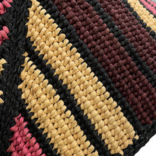 Load image into Gallery viewer, LOEWE Paula Ibiza Puzzle Fold Tote Burgundy/Pink/Beige/BlackA779G50X37 Raffia Leather Size Medium

