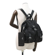 Load image into Gallery viewer, PRADA Medium Re-Nylon Backpack with Pouch Black1BZ811 Nylon Size Medium
