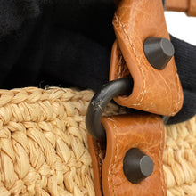 Load image into Gallery viewer, BALENCIAGA Le City Basket 2WAY Tote Bag Natural/Camel828888 Raffia Lambskin Size Medium

