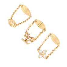 Load image into Gallery viewer, LOUIS VUITTON Lady&#39;s LV Ring Set Size M GoldM1695M Gold Plated Colored Stones
