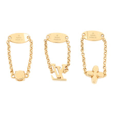Load image into Gallery viewer, LOUIS VUITTON Lady&#39;s LV Ring Set Size M GoldM1695M Gold Plated Colored Stones
