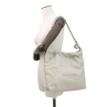 Load image into Gallery viewer, CHANEL CHANEL22 CHANEL22 Handbag Light GrayAS3260 Shiny Calf Leather Size Small
