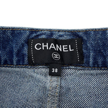 Load image into Gallery viewer, CHANEL CC Logo Washed Denim Pants Size 38 BlueP76791 Cotton100%
