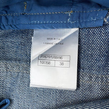 将图像加载到图库查看器中，CHANEL CC Logo Washed Denim Pants Size 38 BlueP76791 Cotton100%
