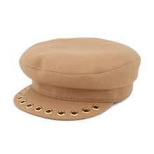 将图像加载到图库查看器中，HERMES Vauban Sailor Cap Size 57 CamelH232034N Wool 100%
