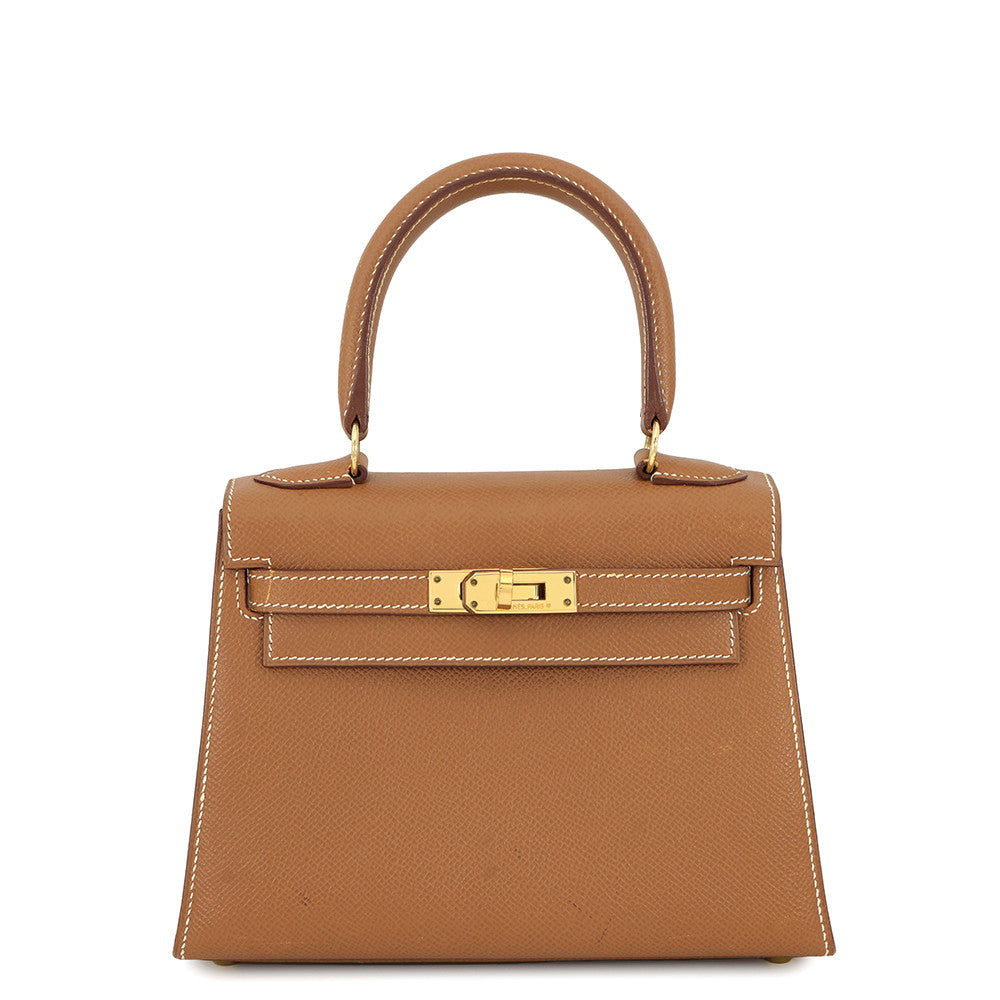 HERMES Mini Kelly Gold Courchevel Size 20