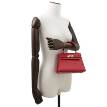 将图像加载到图库查看器中，HERMES Mini Kelly Rouge Vif Courchevel Size 20
