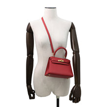 将图像加载到图库查看器中，HERMES Mini Kelly Rouge Vif Courchevel Size 20
