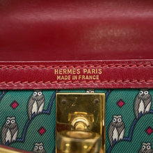 将图像加载到图库查看器中，HERMES Mini Kelly Owl Green/Rouge H Silk Box Calf Leather Size 20
