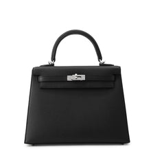 将图像加载到图库查看器中，HERMES Kelly Sellier Black Epsom Size 25
