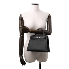 将图像加载到图库查看器中，HERMES Kelly Sellier Black Epsom Size 25
