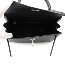 将图像加载到图库查看器中，HERMES Kelly Sellier Black Epsom Size 25
