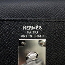 将图像加载到图库查看器中，HERMES Kelly Sellier Black Epsom Size 25
