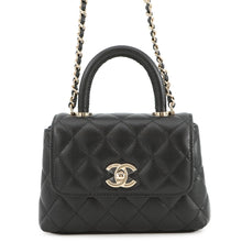 将图像加载到图库查看器中，CHANEL Matelasse Coco Handle BlackAP4244 Caviar Leather Size Mini mini
