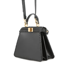 将图像加载到图库查看器中，FENDI Peekaboo ISeeU Braided Black8BN327 Leather Size Small
