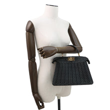 将图像加载到图库查看器中，FENDI Peekaboo ISeeU Braided Black8BN327 Leather Size Small
