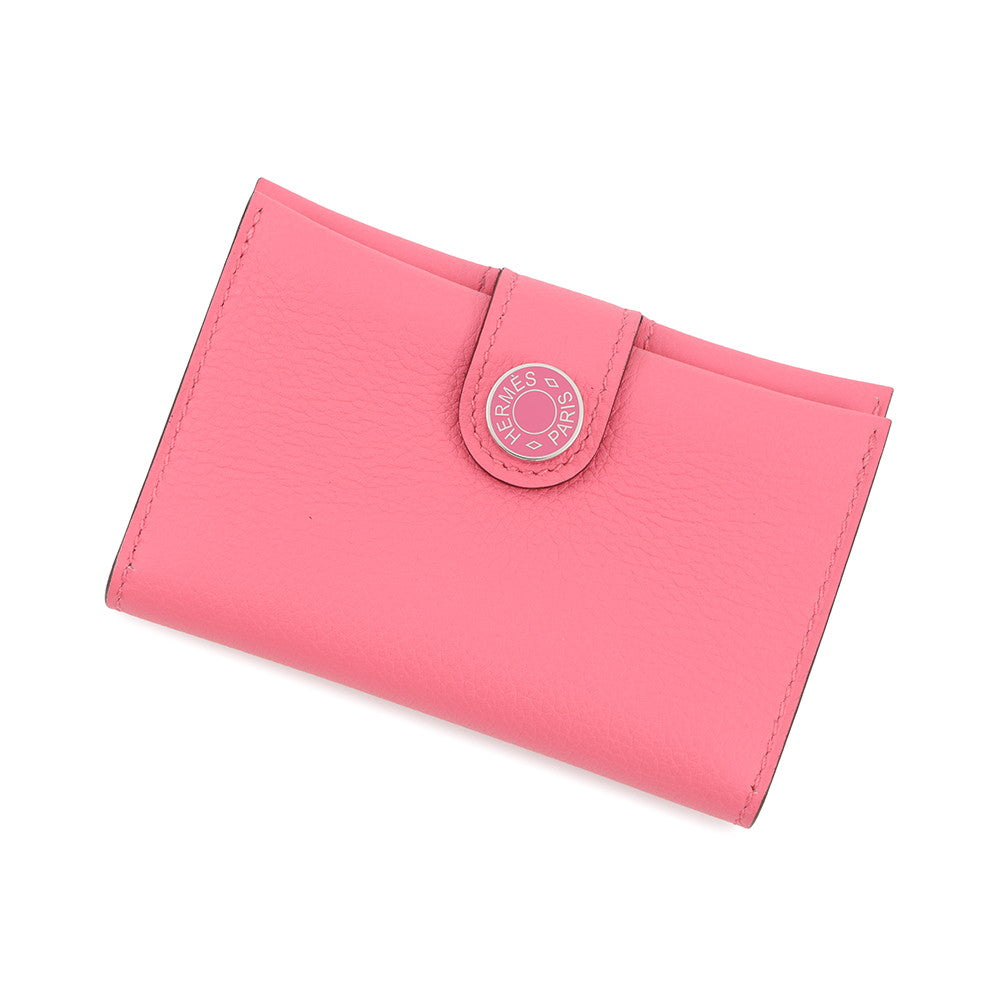 HERMES Card Case RMS Rose AzaleeH084148C Evercolor