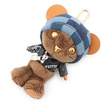 将图像加载到图库查看器中，LOUIS VUITTON LV Louis Bear Bag Charm Noir/Blue/BrownM03206 Fake fur
