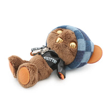 将图像加载到图库查看器中，LOUIS VUITTON LV Louis Bear Bag Charm Noir/Blue/BrownM03206 Fake fur
