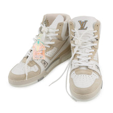 Load image into Gallery viewer, LOUIS VUITTON LV Trainer High-Top Sneakers White/Beige1A7P25 Leather Size 10
