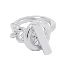 Load image into Gallery viewer, HERMES Chaine d&#39;Ancre Verso Ring Size 49/#9 PMH125620B 00049 K18PG Ceramic
