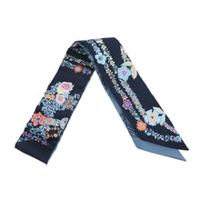 Load image into Gallery viewer, HERMES Twilly BRIDES DE GALA EN FLEURS Brides de Gala en Fleurs Marine/Pink/Blue Jean Silk100%
