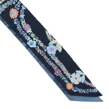 Load image into Gallery viewer, HERMES Twilly BRIDES DE GALA EN FLEURS Brides de Gala en Fleurs Marine/Pink/Blue Jean Silk100%
