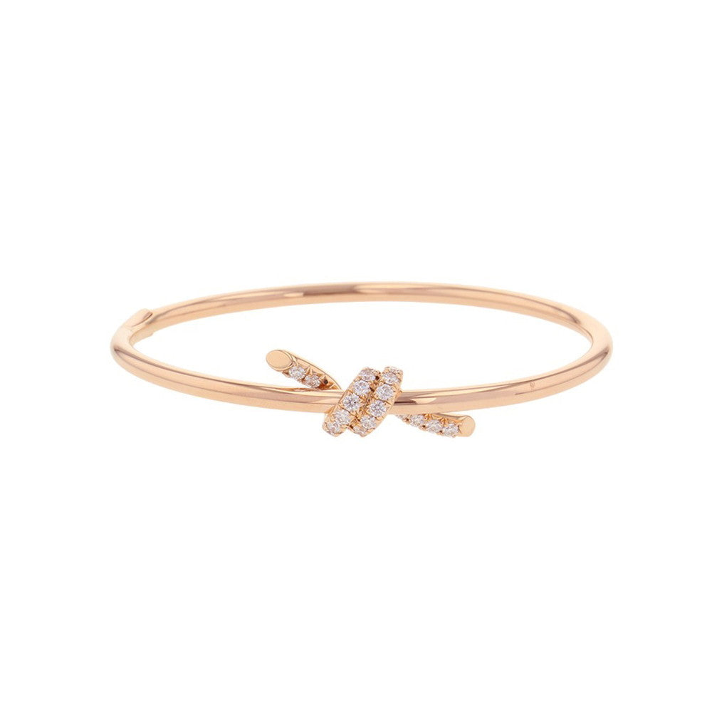 TIFFANY&Co. Knot Wire Bangle Size Large69345050 18K Pink Gold