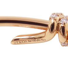 将图像加载到图库查看器中，TIFFANY&amp;Co. Knot Wire Bangle Size Large69345050 18K Pink Gold
