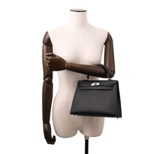 将图像加载到图库查看器中，HERMES Kelly Sellier Black Epsom Size 25

