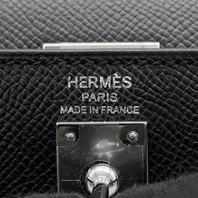 将图像加载到图库查看器中，HERMES Kelly Sellier Black Epsom Size 25
