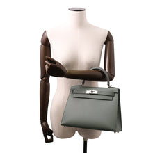 将图像加载到图库查看器中，HERMES Kelly Sellier Vert Amand Epsom Size 28
